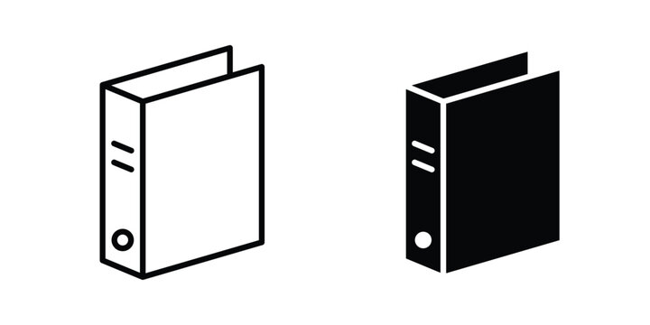 Binder icon vector pack in black color. Editable icons.