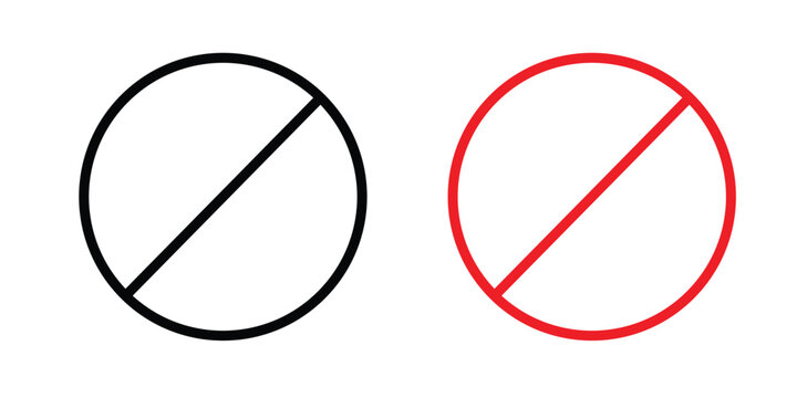 Blocked icon vector pack in black color. Editable icons.
