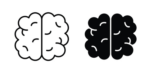 Brain icon vector pack in black color. Editable icons. © Cristiane