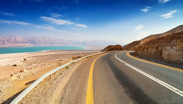 drive along the dead sea road towards ein bokek and ein gedi