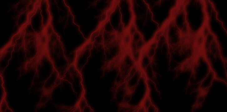 Red lightning abstract background, dark energy pattern