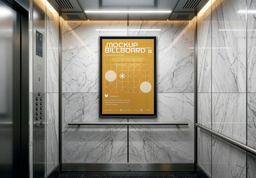 Poster Mockup In The Elevator