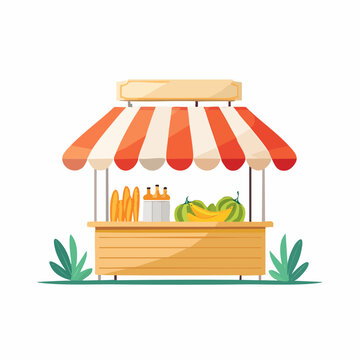 Illustration of a Fruit and Vegetable Stand