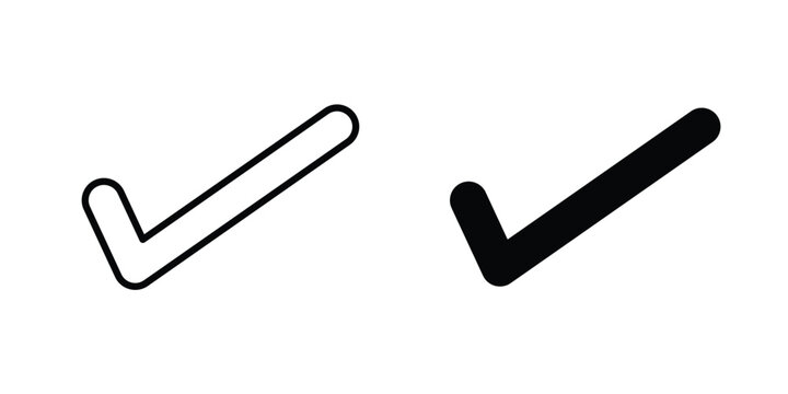 Checkmark icon vector pack in black color. Editable icons.