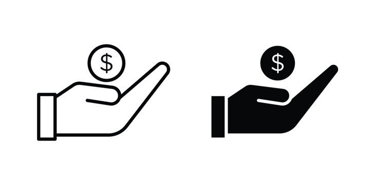 Commissions icon vector pack in black color. Editable icons.