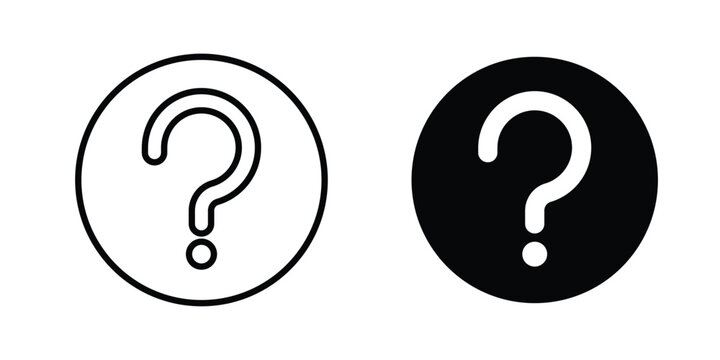 Doubts button icon vector pack in black color. Editable icons.