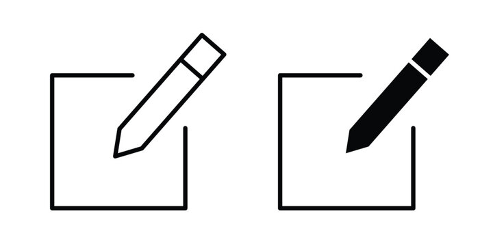Edit button icon vector pack in black color. Editable icons.