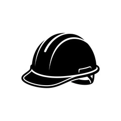 Fototapeta premium Black and white vector illustration of a protective construction helmet