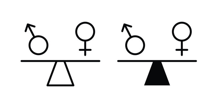 Equality icon vector pack in black color. Editable icons.