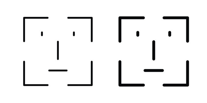 Face id icon vector pack in black color. Editable icons.