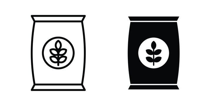 Fertilizer icon vector pack in black color. Editable icons.