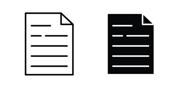 File icon vector pack in black color. Editable icons.