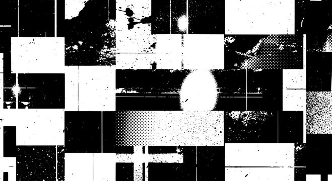 Knife tactical combat with double-edged blade icon on grunge black and white glitch background texture