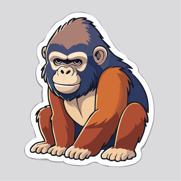 Cartoon Gorilla Sitting Down