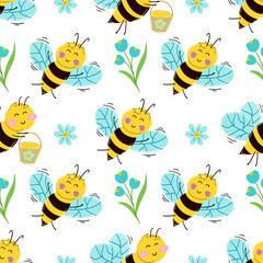 Fototapeta premium Seamless pattern. Spring print perfect for children's textile design, decor