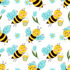 Fototapeta premium Seamless pattern. Spring print perfect for children's textile design, decor