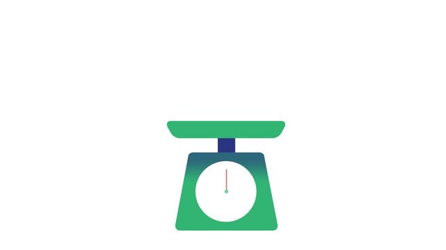 Food Weight Measurement Animation &ndash; Healthy Eating and Nutrition Scale Motion Graphic