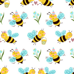 Obraz premium Seamless pattern. Spring print perfect for children's textile design, decor