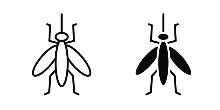 Mosquito icon vector pack in black color. Editable icons.