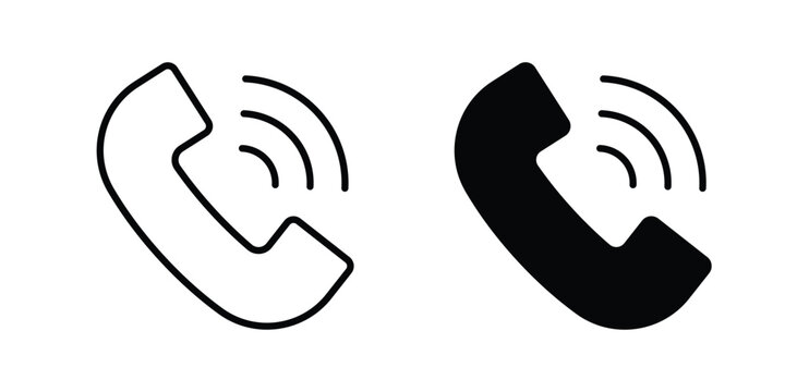 Phone call icon vector pack in black color. Editable icons.