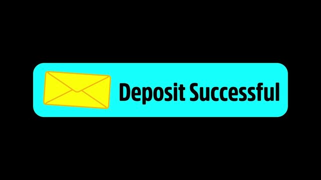 Deposit Successful Notification | Banking Deposit Confirmation, Digital Money Transfer and Fintech Transaction Animation
