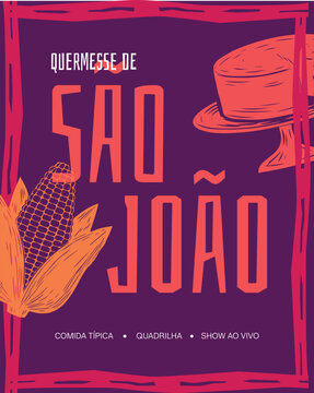 festa junina social media feed template for s&atilde;o jo&atilde;o party with cordel woodcut elements and fully editable
