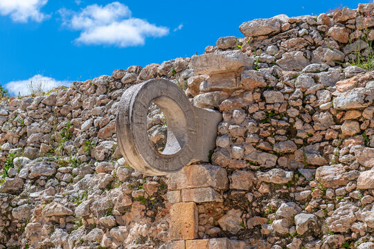 Mayan ball game ring, Uxmal, Mexico.