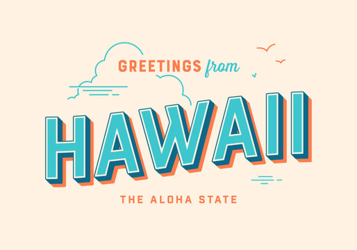 Greetings from Illinois, USA - The Aloha State - Touristic Postcard.