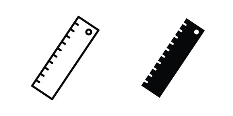 Fototapeta premium Ruler icon vector pack in black color. Editable icons.