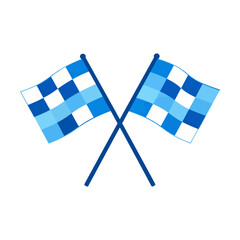 Obraz premium Two greek flags crossed on white background flat design vector