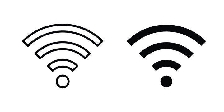 Wifi icon vector pack in black color. Editable icons.