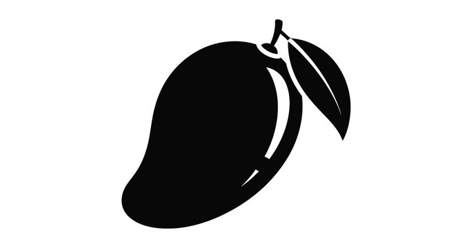 mango silhouette against a white background high quality