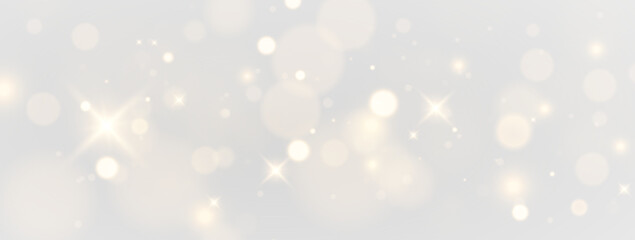 Soft glowing sparkle dust with golden shimmer radiant festive abstract background elegant bokeh light particles magical illumination luxury texture effect vector transparent PNG © Artem
