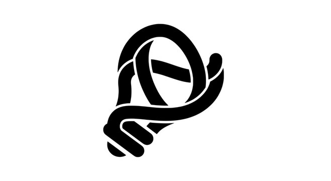 Knot intricate design with flowing lines and loops featuring black, white, line art with minimalist and abstract elements for pattern, symbol