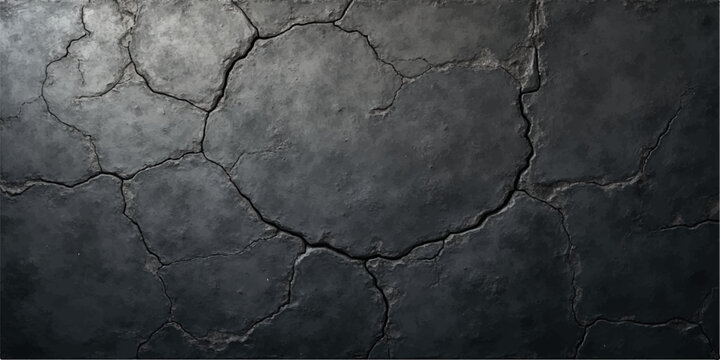 A rough textured background of an old cracked concrete wall featuring a dry brown earth pattern of arid clay and weathered stone surface