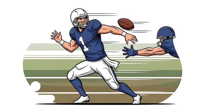 Football Player Passing Ball.