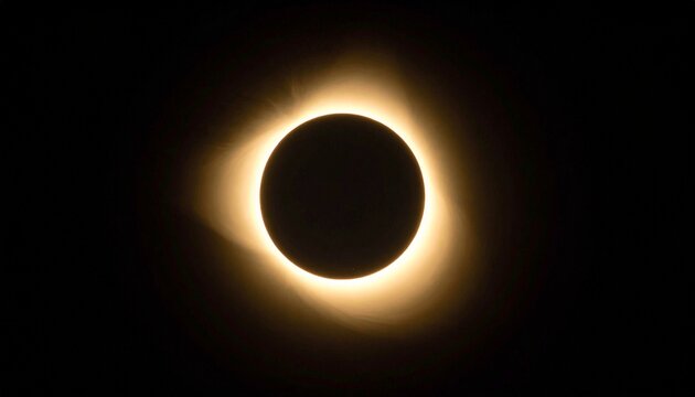 solar eclipse phenomenon with glowing corona and dark silhouette during totality