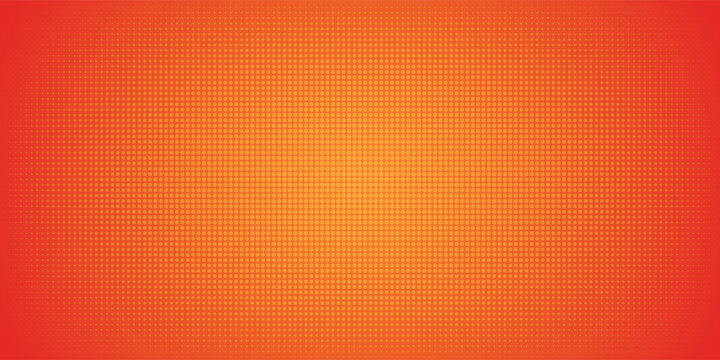 Abstract orange halftone background with circular dot pattern and vibrant gradient.