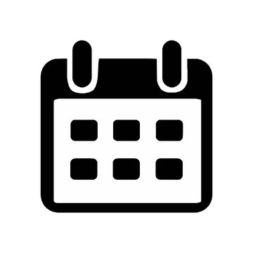 Calendar Icon SVG | Simple Black Schedule Date Planner Vector Clipart