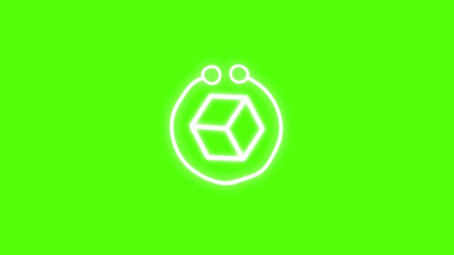 File #: accouterments&rsquo;s reality d object animated outline icon with alpha channel. augmented reality rotation appearance ck video animation for web, mobile and u design