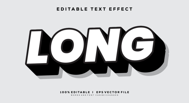 ong effects, black and white colors. Text style effects.