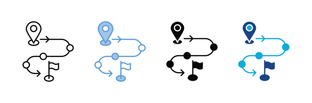 Roadmap   Icon Set Multiple Style Collection