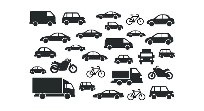 Vehicles and Bicycles in Motion.