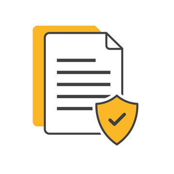 Secure Verified Document and Shield Icon Vector Illustration