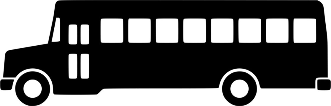 Classic Yellow School Bus Silhouette Vector