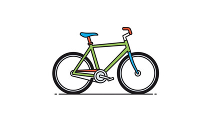 Obraz premium Vintage green bicycle with blue seat isolated on white background