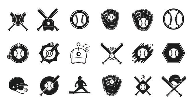 Baseball Sports Icons and Logos.