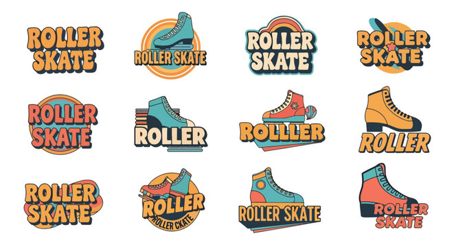 Colorful Roller Skate Logos Displayed.