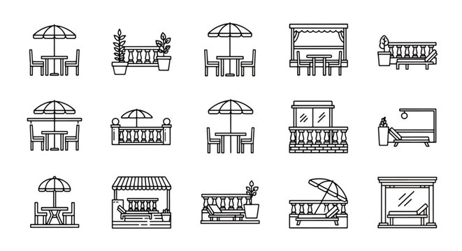 Collection of outdoor furniture sets.