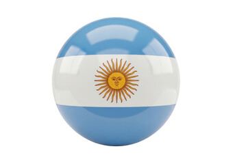 Obraz premium Shiny round glossy sphere with the national flag of argentina country isolated on transparent background